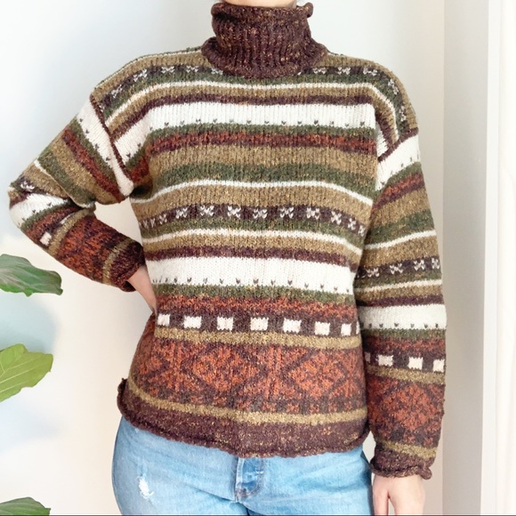 Vintage Sweaters - Vintage Turtleneck Sweater Wool Blend Easywear M